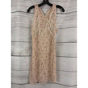 Elliatt Beaded & Feather Embellished Sleeveless Dress Size M